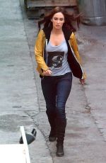 MEGAN FOX on the Set of Teenage Mutant Ninja Turtles in Los Angeles