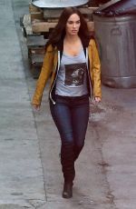 MEGAN FOX on the Set of Teenage Mutant Ninja Turtles in Los Angeles