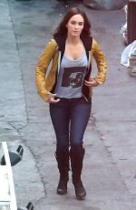 MEGAN FOX on the Set of Teenage Mutant Ninja Turtles in Los Angeles