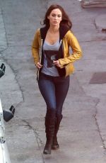 MEGAN FOX on the Set of Teenage Mutant Ninja Turtles in Los Angeles