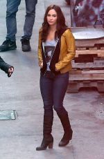 MEGAN FOX on the Set of Teenage Mutant Ninja Turtles in Los Angeles