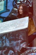 MEGAN FOX on the Set of Teenage Mutant Ninja Turtles in Los Angeles