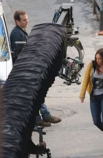 MEGAN FOX on the Set of Teenage Mutant Ninja Turtles in Los Angeles