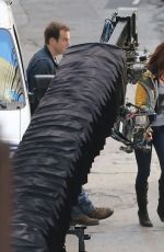MEGAN FOX on the Set of Teenage Mutant Ninja Turtles in Los Angeles