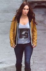 MEGAN FOX on the Set of Teenage Mutant Ninja Turtles in Los Angeles