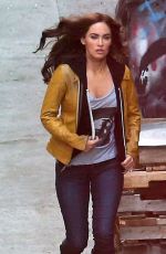 MEGAN FOX on the Set of Teenage Mutant Ninja Turtles in Los Angeles