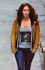 MEGAN FOX on the Set of Teenage Mutant Ninja Turtles in Los Angeles