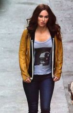 MEGAN FOX on the Set of Teenage Mutant Ninja Turtles in Los Angeles