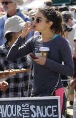 NIKKI REED in Tights at Farmers Market in Studio City