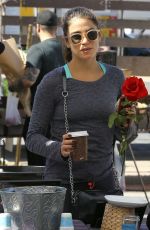NIKKI REED in Tights at Farmers Market in Studio City