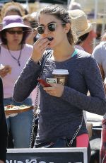 NIKKI REED in Tights at Farmers Market in Studio City