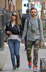 OLIVIA WILDE and Jason Sudeikis with Nine-day-old Baby Otis in New York