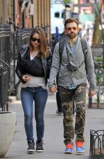 OLIVIA WILDE and Jason Sudeikis with Nine-day-old Baby Otis in New York