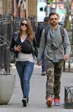 OLIVIA WILDE and Jason Sudeikis with Nine-day-old Baby Otis in New York