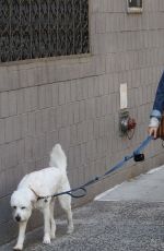 OLIVIA WILDE Walks Her Dog Out in New York