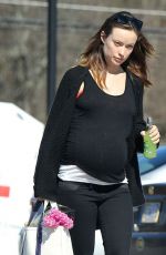 Pregnant OLIVIA WILDE Out and About in Boston