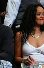 RIHANNA at Raptors vs Nets Basketball Game in New York
