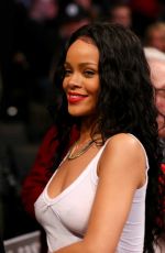 RIHANNA at Raptors vs Nets Basketball Game in New York