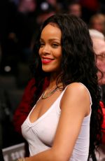 RIHANNA at Raptors vs Nets Basketball Game in New York