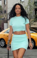RIHANNA in a Short Skirt Out in New York