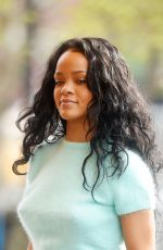 RIHANNA in a Short Skirt Out in New York