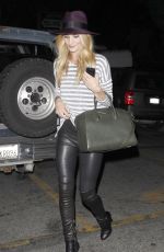 ROSIE HUNTINGTON-WHITELEY in Leather Pants Out in New York