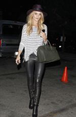 ROSIE HUNTINGTON-WHITELEY in Leather Pants Out in New York