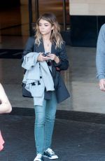 SARAH HYLAND Leaves Her Hotel in Los Angeles
