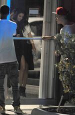 SELENA GOMEZ and Justin Bieber at the Hit Factory Studio in Miami