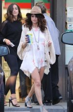 SELENA GOMEZ in Short SKirt Out in Los Angeles