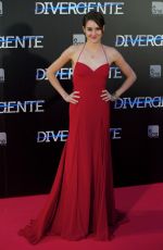 SHAILENE WOODLEY at Divergent Premiere in Madrid