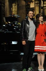 TAYLOR SWIFT and ZOOEY DESCHANEL at Saturday Night Live