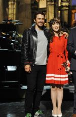 TAYLOR SWIFT and ZOOEY DESCHANEL at Saturday Night Live