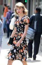 TAYLOR SWIFT in Floral Dress Out in New York