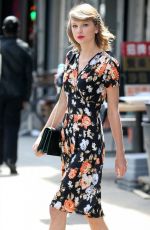 TAYLOR SWIFT in Floral Dress Out in New York