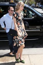 TAYLOR SWIFT in Floral Dress Out in New York