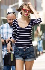 TAYLOR SWIFT in Jeans Shorts Out in New York