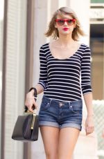 TAYLOR SWIFT in Jeans Shorts Out in New York