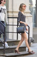 TAYLOR SWIFT in Jeans Shorts Out in New York