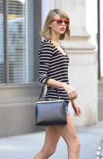 TAYLOR SWIFT in Jeans Shorts Out in New York