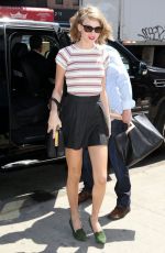 TAYLOR SWIFT in Short Skirt Out in New York