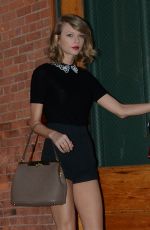 TAYLOR SWIFT in Shorts Leaves Her Hotel in New York