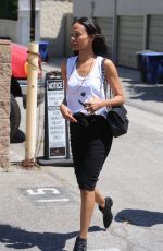 ZOE SALDANA Out Shopping at Melrose Avenue in Los Angeles