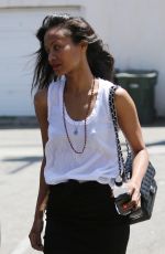 ZOE SALDANA Out Shopping at Melrose Avenue in Los Angeles