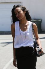 ZOE SALDANA Out Shopping at Melrose Avenue in Los Angeles