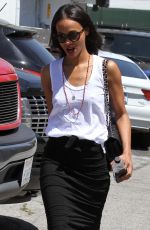 ZOE SALDANA Out Shopping at Melrose Avenue in Los Angeles