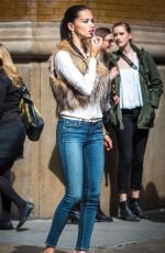 ADRIANA LIMA at Maybelline Commercial Set in New York