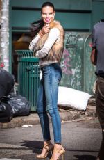 ADRIANA LIMA at Maybelline Commercial Set in New York