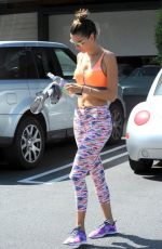 ALESSANDRA AMBROSIO in Tank Top and Leggings at a Gym in Brentwood