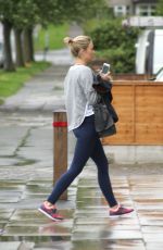 ALEX GERRARD in Tights Leaves a Gym in Liverpool